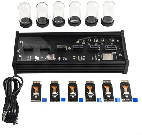 Kit orologio digitale fai da te, con display IPS e quadrante analogico RGB, LED programmabile, orologio al quarzo luminoso per visualizzazione di immagini, alimentato tramite USB, retrò