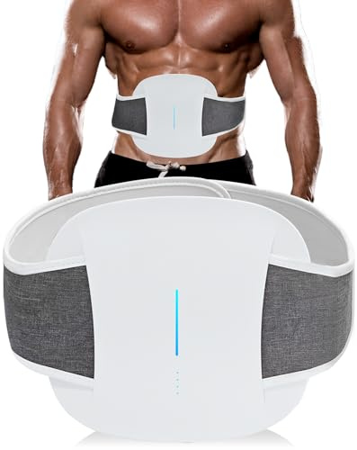 TERVON EMS Bauchmuskeltrainer, 3D Bauchmuskeltrainer mit 6 Modi 20 Intensitäten, Bauchtrainer mit 3 Stufige Heizung, mit Fernbedienung für Bauchmuskel Muskelaufbau, Geschenk für Männer Frauen