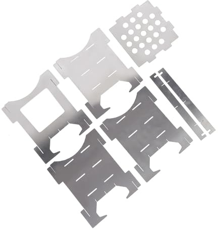 Yechiry Mini Cuisinière Compacte Portative de Poêle à Bois D'acier Inoxydable pour le Camping de Randonnée de Voyage en Plein Air, 3.9x3.9x5.0in