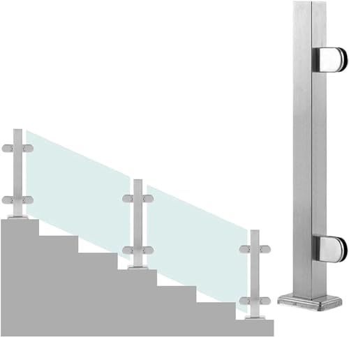 Pince de garde-corps en verre pour balustrade de 95 cm - Utilisation intérieure et extérieure - Convient pour bois, plastique, acrylique - Durable et facile à installer - Parfait pour les maisons