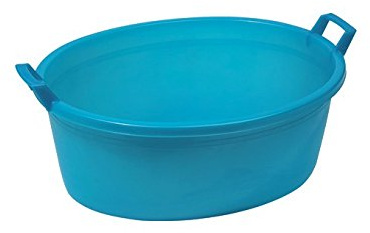 WEBMARKETPOINT Bacinella ovale 100 Lt in polietilene bassa densita' colore azzurro perla