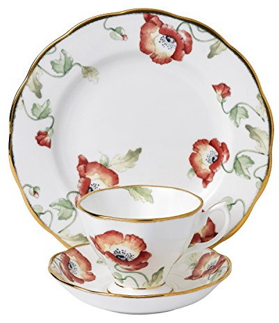 Royal Albert 112 100 Years 40017570 1970 Tasse à thé, Soucoupe, Assiette de 20 cm, Lot de 3 pièces, Porcelaine Anglaise