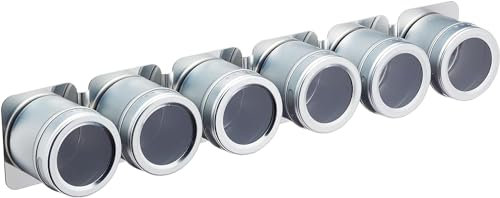 MasterClass Especiero Magnético/Montable en la Pared, Almacenaje de Cocina para Especias y Condimentos de Cocina, Herrajes Incluidos, 9 x 12 x 16 cm - Metal, Plata