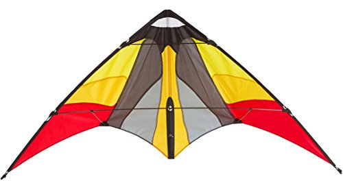 HQ Design - Cirrus Ruby Lenkdrachen Zweileiner Flugdrachen Leichtwind Beginner-Fortgeschritten ab 10 Jahren, 51x115cm, inkl. 25kp Dyneemaschnüre 2x25m auf Winder mit Schlaufen, 1-7 Bft