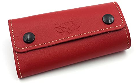 franartPiel - Portallaves, estuche de 6 llaves hecho en Piel Ubrique - Alta Calidad (Rojo)