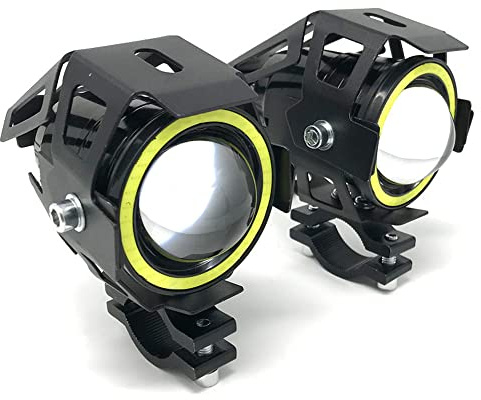 Alchemy Parts Faretti LED per proiettori universali per moto con anelli Halo | Biciclette e quad avventurosi | Coppia | 10W 3000LM