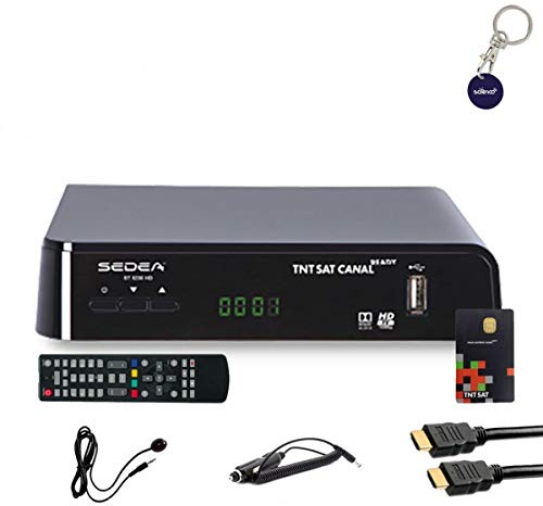 sedea Receptor satélite HD + Tarjeta TNTSAT V6 + Cable HDMI + Cable 12 V + déport IR