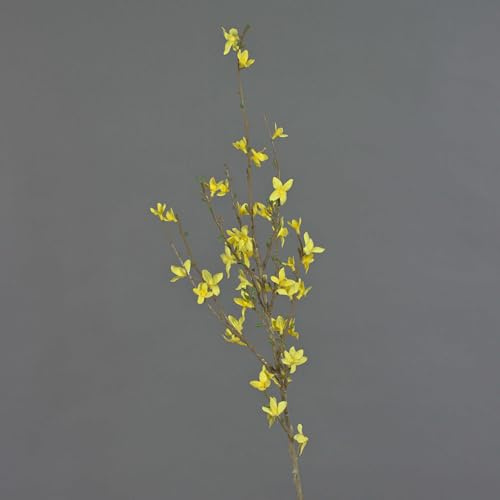 artplants.de Künstlicher Forsythienzweig IHRA, 40 Blüten, gelb, 90cm - Kunstzweig Forsythia - Goldglöckchen künstlich