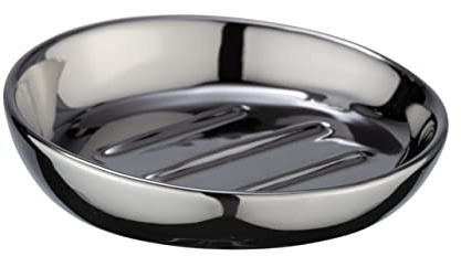 WENKO Seifenablage Badi Chrom, Silber, Maße (B/H x T): Ø 11.5 x 3 cm