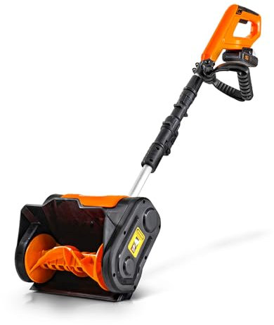 SuperHandy Pala da neve senza fili, 20 V, 2 Ah, spazzaneve elettrico, leggero, 25,4 x 12,7 cm, distanza di lancio 7,6 m, capacità di neve 136 kg/min (2024)