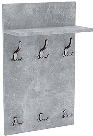 AKKE 80x50 | MEDI Garderobenpaneel Wandgarderobe Garderobe Wandpaneel Kleiderstange CHROM | BETON