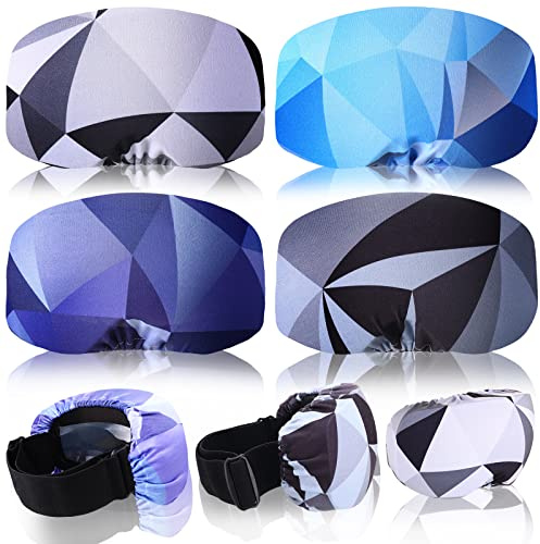 4 Pieces Ski Snowboard Goggle Cover Sleeve, Goggle Cover Microfiber Protective Lens Scratch Dust Protection for Travel Apres