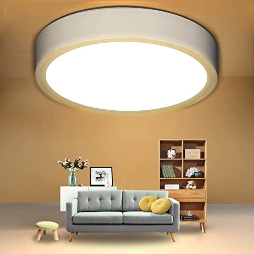 EXTRASTAR Plafoniera LED 36W(=187W), colore caldo 3000K 3200LM Lampada da Soffitto per Bagno, Moderni LED Luce Rotonda, per Soggiorno Camera da letto Bagno Cucina Balcone Corridoio