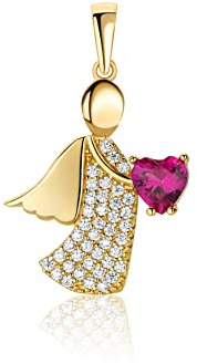 PRINS JEWELS Schutzengel Anhänger 14 Karat 585 Gold Gelbgold Zirkonia