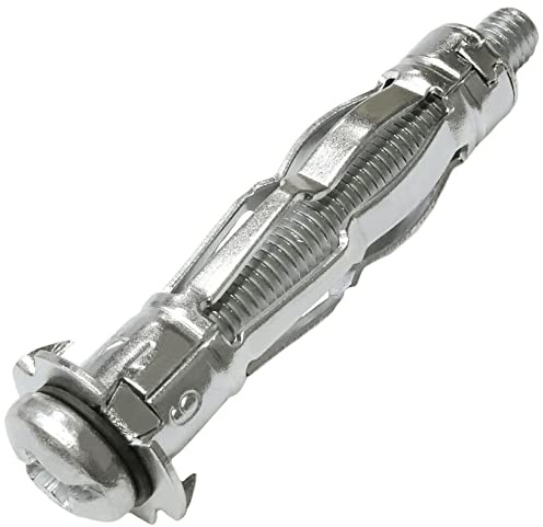 AERZETIX - C57488 - Juego de 10 Tacos de expansión Ø12x52mm para Placas de Yeso Cuerpo Hueco metálico - con Tornillo M6 - fijación en tabique seco - Color Plata