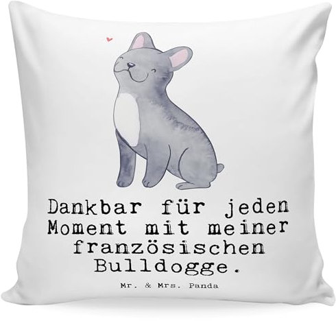 Mr. & Mrs. Panda 40x40 Kissen Französische Bulldogge Moment - Geschenk, Sofakissen, Hundebesitzer, Kissenbezüge, Couchkissen, Motivkissen, Schenken,