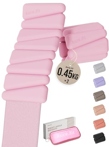 kure.fit Pilates Weight | Wrist & Ankle Weights for Women | Weighted Bangles | 0.45KG Each (Set of 2) | Pink