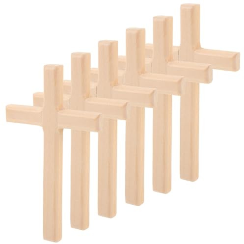 Cabilock 6stücke Holzkreuz Dekoration Teiliges Aus Holz Handgefertigte Religiöse Kreuze Für Kirche Und Bastelprojekte Für Gebet Und Christliche Feste Schöne Tisch Und Wanddekoration