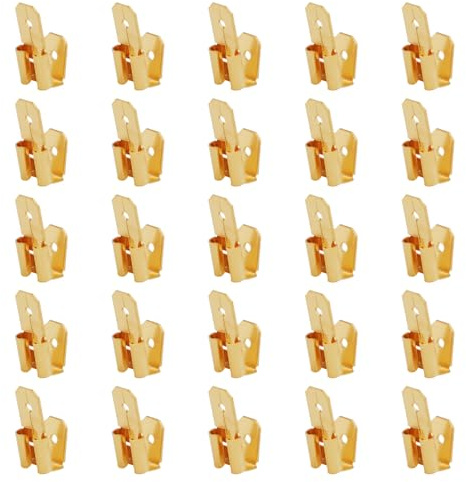 25pcs Electrical Double Male Female Adapter, Piggyback Spade Connectors to Single Female Brass 3 Way Adapter Dual Male Electrical Double Male Female Adapter