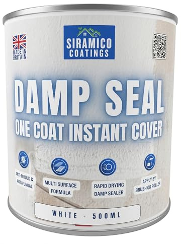SIRAMICO COATINGS The Dampseal One Coat - Seals Damp And Mould Stains In One Coat By Brush Or Roller (WHITE, 500 ml (Pack of 1))