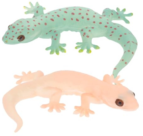 Alasum 2 Pezzi Figurine di Lucertola Realistiche in Pvc, Decorazione da Giardino Educativa per Ragazzo Ragazza, Modellini di Animali Simulazione per Desktop