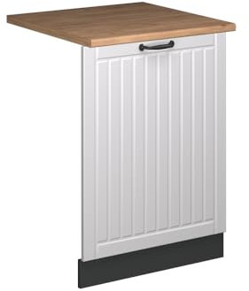 Vicco Façade de Lave-Vaisselle Fame-Line, Blanc Campagne, 60cm, PT Chêne, à Combiner avec d'autres modules de la série Fame-Line