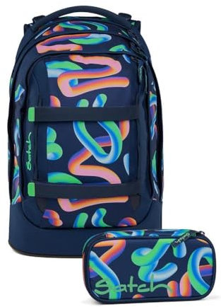 Satch pack Schulrucksack Set 2tlg. inkl. Schlamperbox (Crazy Twist)