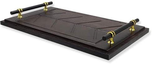 YUANQIAN Acacia Wood Charcuterie Board Platter with Juice Grooves - Large Serving Tray for Steak, Cheese, Entertaining - Durable Hardwood Cutting & Carving Board with Handle, Dimensions: 43x25x2cm
