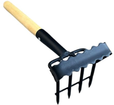 TOYANDONA Râteau de Jardin Petit Râteau à Main Bois Outil de Jardinage pour Désherbage et Labour