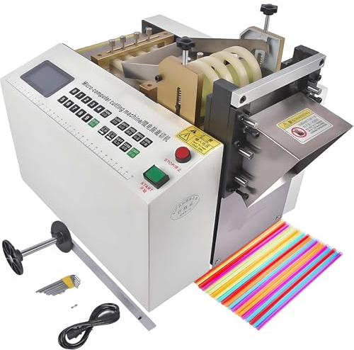 vnmudzeo Tagliatubi Automatico Dg-100 da 300 W, Preciso Ed Efficiente, Larghezza di Taglio di 10 Cm, Altezza di Taglio di 1,5 Cm, per Manicotti Termorestringenti, Tubi in Gomma E Plastica