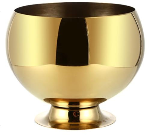 Premium Stainless Steel Ice Bucket & Wine Cooler - Elegant Beverage Tub for Parties & Events - Perfect for Champagne Cockta & Wine Cooling (Gold 13x11x14cm)
