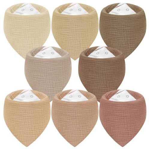 Yukkidds Bavoirs Bandana Bébé Naissance en Mousseline de Coton