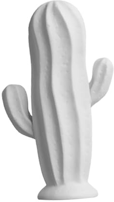 Toyvian Decorazione Casa Cactus in Ceramica Bianca Ornamento Artistico Naturale Design Vividamente Realistico Elemento Decorativo Minimalista per Interni Moderni