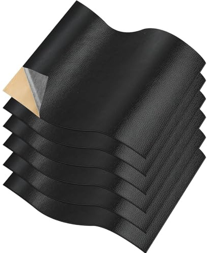 Qnvyw 8 Stück Kunstleder Selbstklebend, Leder Selbstklebend, Leder Reparatur Set Schwarz 30x20 cm, Für Sofa, Autositz Und Möbel, Schnelle Und Einfache Lederreparatur