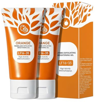 2 Pieces Gel exfoliant naturel à l'orange gel exfoliant aux enzymes d'orange l'extrait naturel d'orange Gel Exfoliant Orange, gel blanqueador naranja brillante