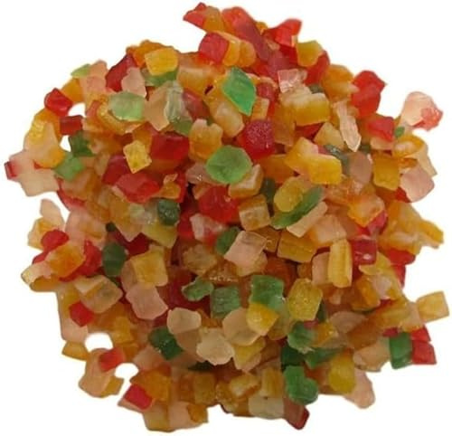 Cubetti Macedonia Candita, Frutta Mista, Confezione da 900 g, per Decorazione Torte e Dolci Arance e vegetall in prop. variabile, sciroppo di glucosio, fruttosio, zucchero