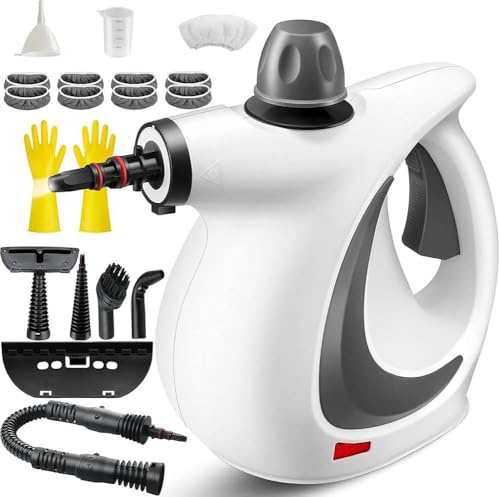 High Pressure Steamer, Saker Steam Cleaner Handheld for Home Cleaning, Furniture,Carpet, Car Interior, Kitchen, Tile Multiple Nozzles (1Set+8 Fiber Cloth,1SET)