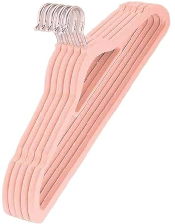 Grucce per abiti Grucce floccate 10 pezzi in velluto antiscivolo for cappotti e vestiti, resistenti durevoli(Pink-10Pcs)