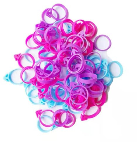 Homeponnew 100 fascette in silicone per sac à poche, anelli fissi per sac à poche, a prova di perdite e riutilizzabili, per cuocere cupcake, biscotti e decorazioni per torte
