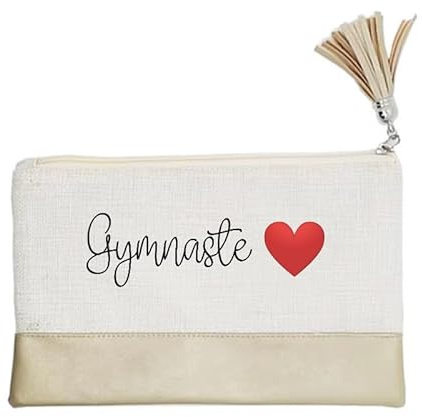 Pochette de Maquillage maniques Taperso Dore avec Motif Gymnaste Coeur