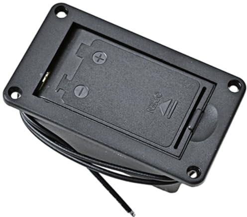 DEARMAMY Boîtier de Batterie Plastique Noir Couvercle pour Micros de Guitare et Basse Actifs, Compartiment à Piles 9v Double, Support Pile pour Micro Guitare Électrique, Accessoire Musical