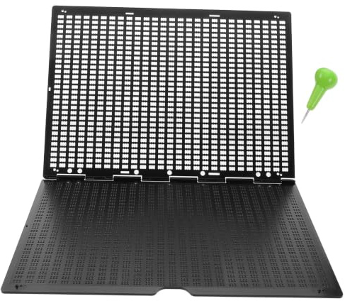 MAGICLULU Tavoletta Braille con Punteruolo Nero in Plastica 30 Spazi per Apprendimento Braille e Decorazioni Scuola, Strumento Multifunzionale per Principianti e Non Vedenti