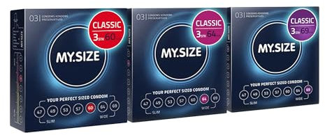 Ensemble de préservatifs MY.SIZE tailles 5, 6, 7-60, 64, 69 mm, 3x3 pièces - la bonne taille pour tout le monde