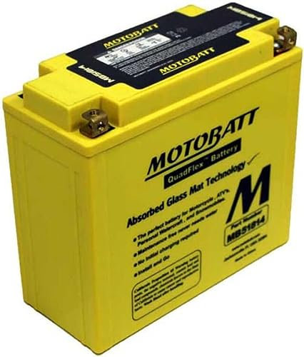 MotoBatt MB51814 (12V 22 Amp) 260CCA Factory Activated QuadFlex AGM Battery