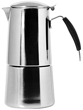 Ilsa Omnia Cafetière Expresso, avec Fond Induction, Acier Inoxydable, Argent, 6 Tasses