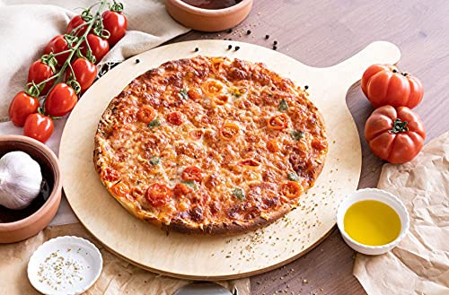Eli Pizza Board L 42 × 32 cm | elegantes & praktisches Holz-Servierbrett | für Pizza, Brot, Käse & Antipasti