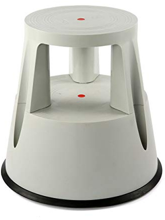 M&T Displays Rolling 2-Step, Plastic Stepstool, Holds up to 330 lbs w/Non-Slip Platform Wheels, Sturdy and Durable Home, Appliance, Ideal for Kitchen, Bathroom, Bedroom (Gray)