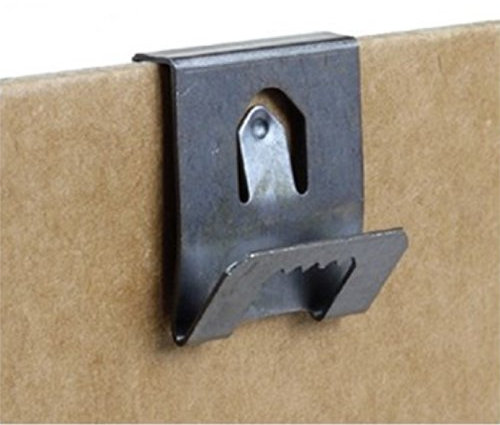 20 Klemm-Bilderhaken, für 2 - 3 mm dicke Rückwände, mit Sägeblatt-Halterung