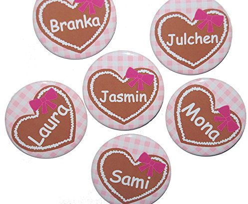 Name Button Set groß 50mm personalisiert Menge und Text individuell auswählbar Ansteckbutton Namensschild Motiv Oktoberfest
