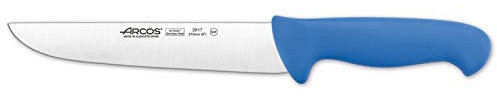 Arcos Serie 2900 - Caja 6 uds Cuchillo Carnicero - Hoja de Acero Inoxidable NITRUM de 210 mm - Mango inyectado en Polipropileno Color azul (6 UDS)